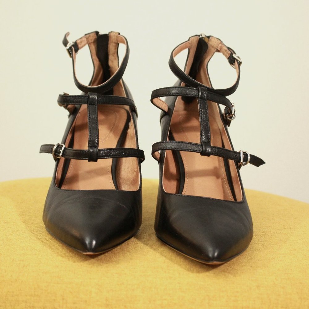 Women's Corso Como Strappy Black Heels, 8.5